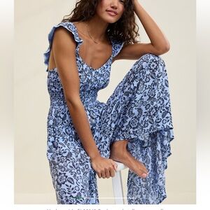 Floral Blue Jumpsuit